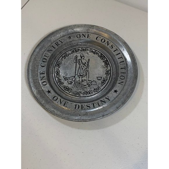Vintage York Metalcrafters Virginia Plate State One Country One Constitution - Picture 1 of 2